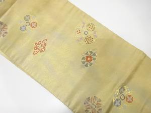 花菱に蝶・七宝模様織出し名古屋帯